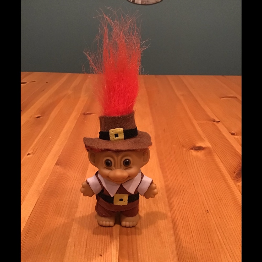 VINTAGE RUSS TROLL THANKSGIVING PILGRIM ORANGE